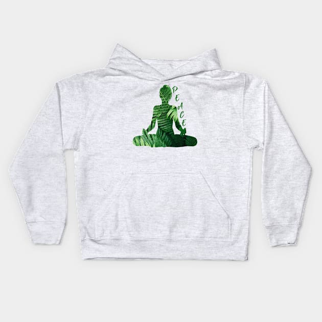 Yoga pose meditation - nature Kids Hoodie by Meista